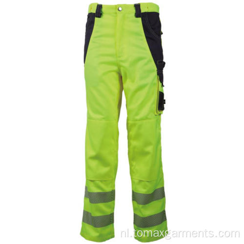 Hi Vis Orange Work Pants met reflecterende streep